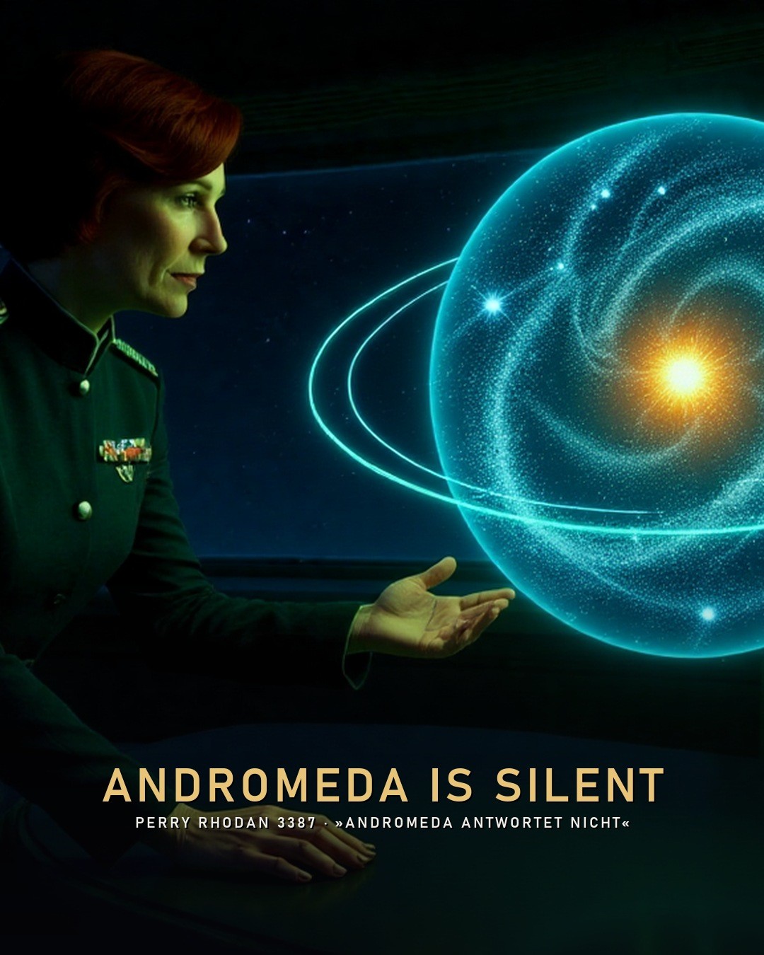 Rachel vor dem Andromeda-Hologramm