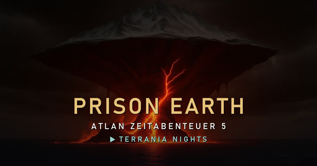Das Weltenfragment stürzt auf Thera – das zentrale Bildmotiv.