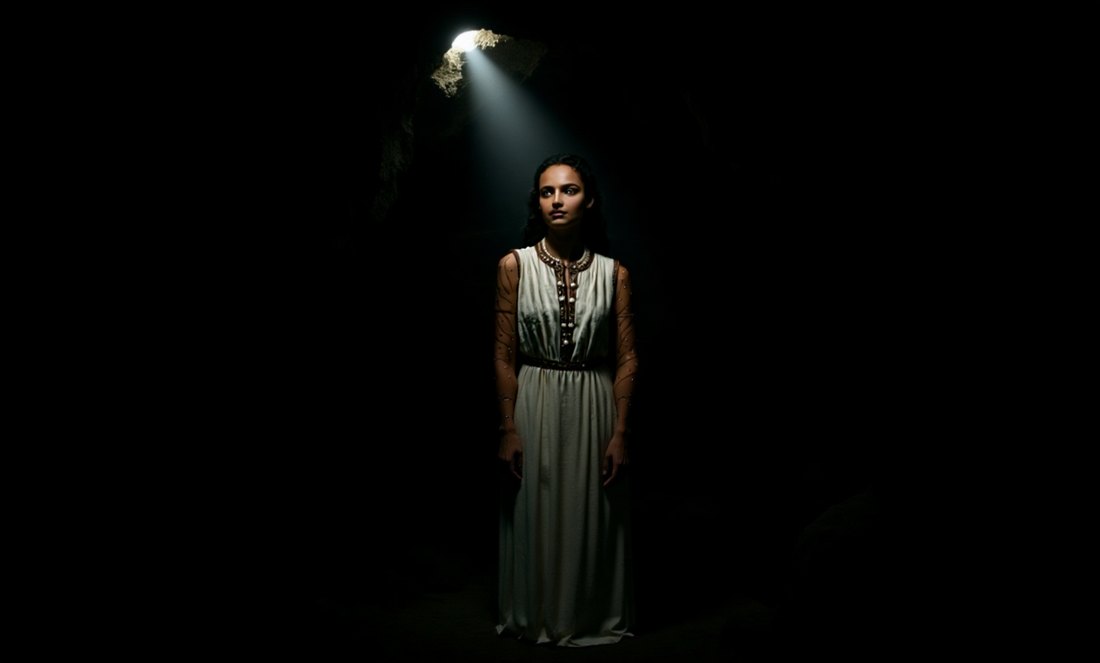 Shot 23 · Orakel: Lichtkegel auf Charis