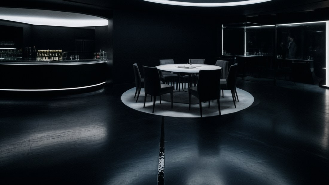Die Lounge, das Rinnsal unter ihrer Schulter