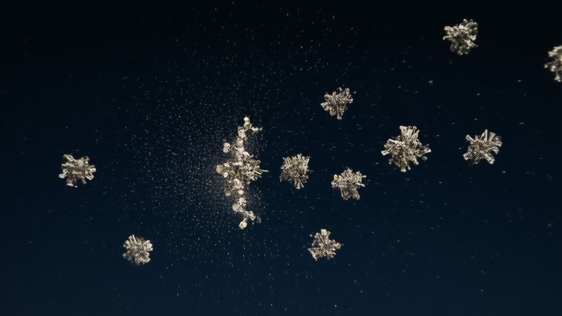 Die Cluster beginnen sich zu drehen