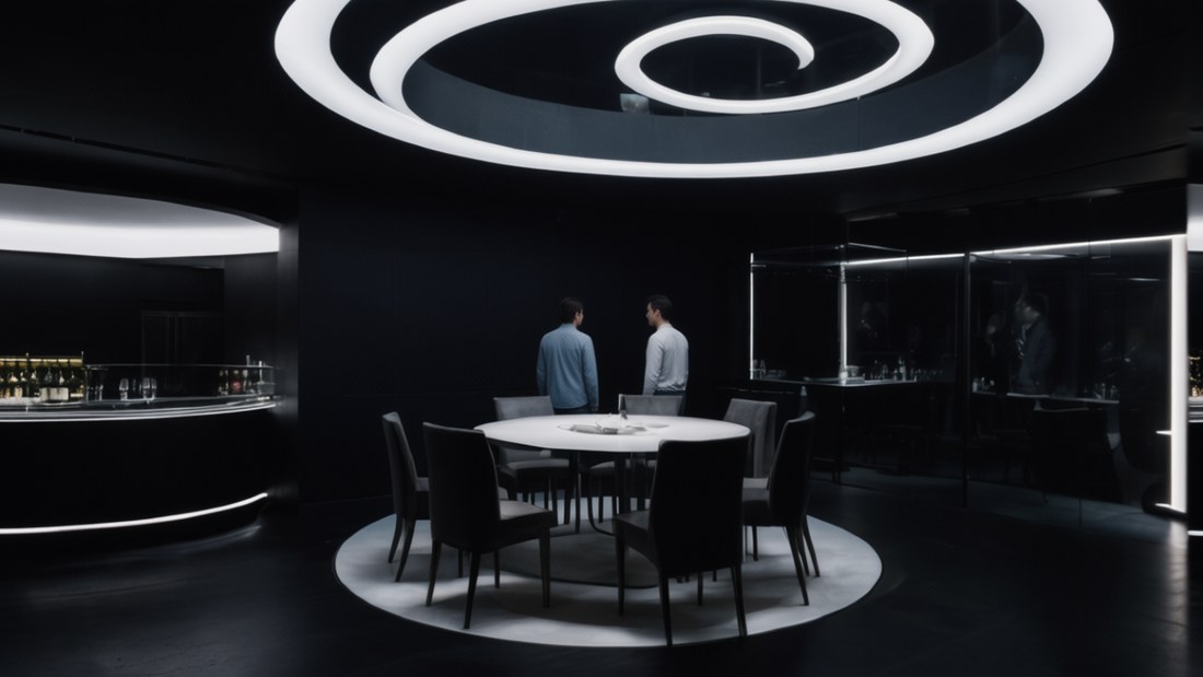 Die Lounge &mdash; beide stehen pl&ouml;tzlich darin