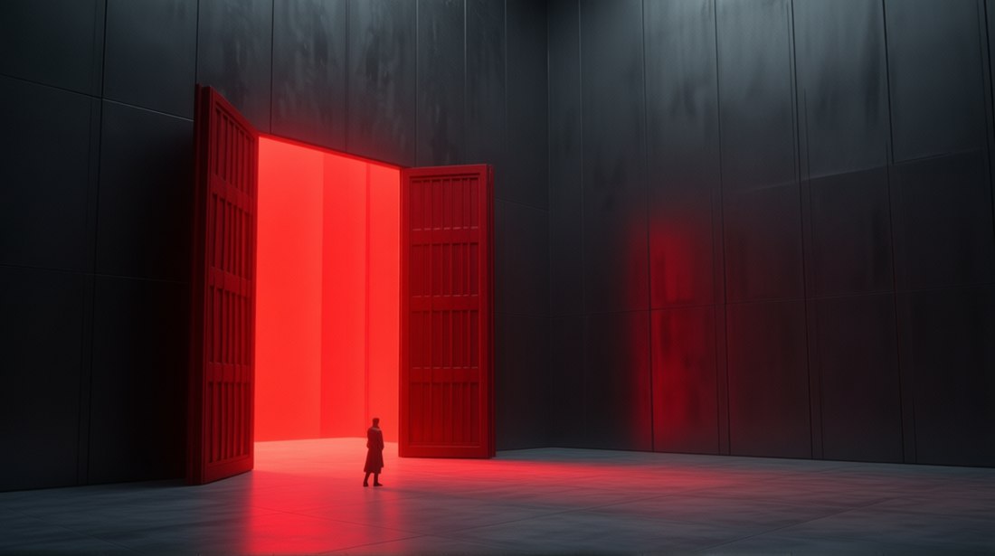 S120 &mdash; Das rote Tor &ouml;ffnet sich in der gro&szlig;en Halle