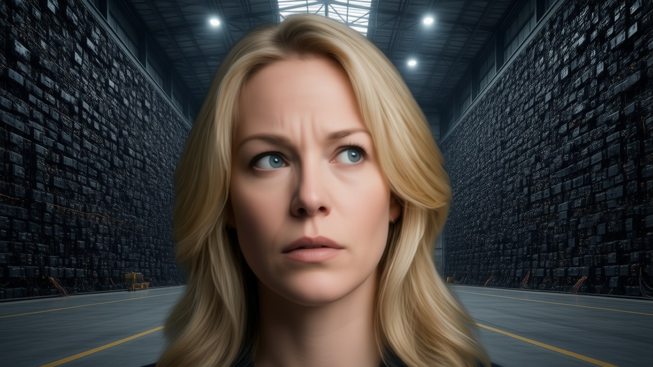 Meghan Ontares vor der Maschinenwand