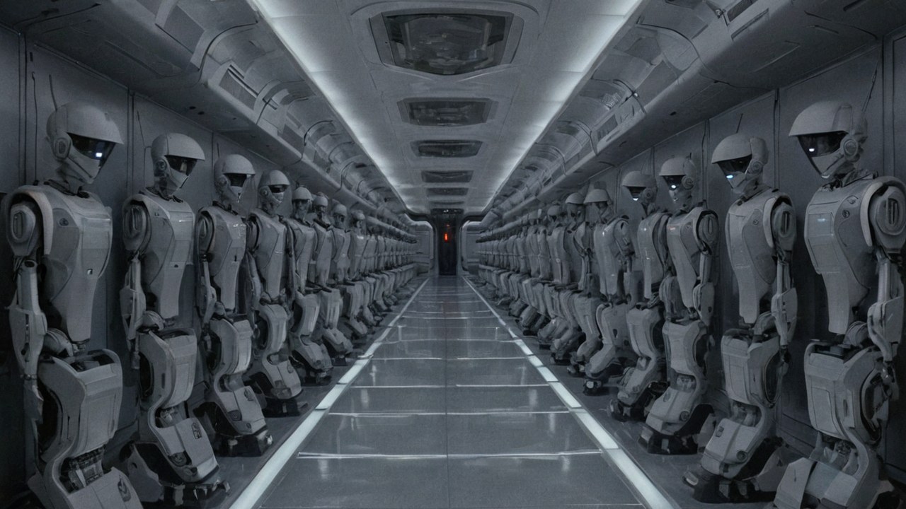 Der Verbindungskorridor des PHOENIX voller Roboter