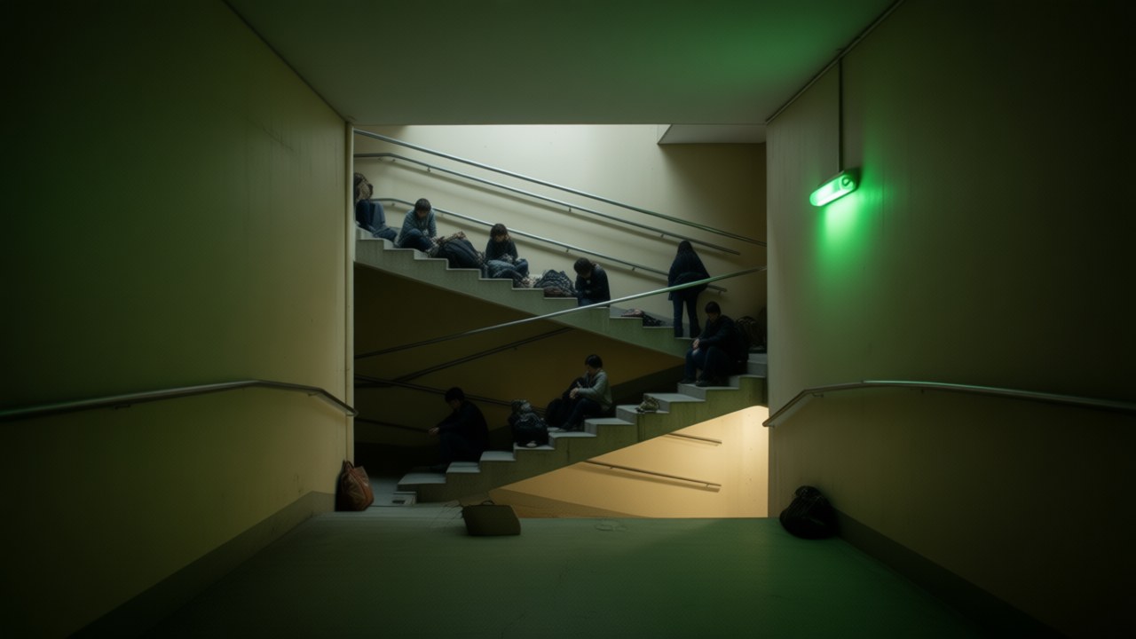 Terrania, das Treppenhaus im Wohnturm