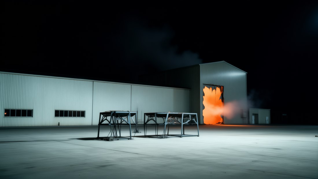 T001 &mdash; Reaktorenwerk bei Nacht &mdash; die Wunde in der Wand