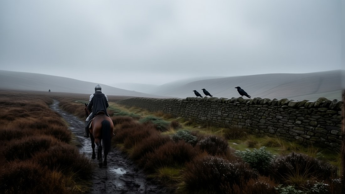 Strophe 1 - Riocar weckt ihn, der schwarze Turm &middot; Nordengland, Moor im Nebel