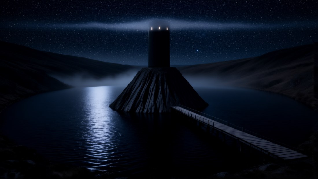 BRIDGE - die Senderkammer, das Warten &middot; Der schwarze Turm bei Nacht
