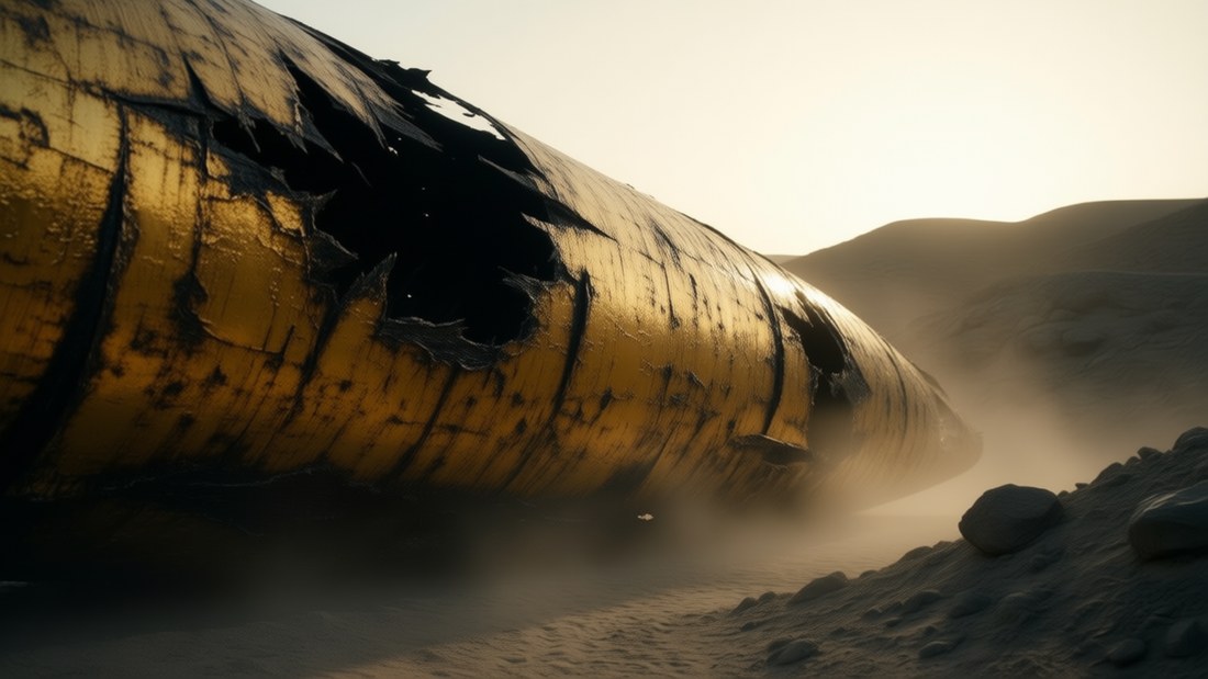 Strophe 5 &ndash; die Explosion, der beantwortete Ruf &middot; &bdquo;Sie zerbirst auf dem Sand in einer wei&szlig;en Sekunde, und ihr Weg mit ihr.&ldquo;