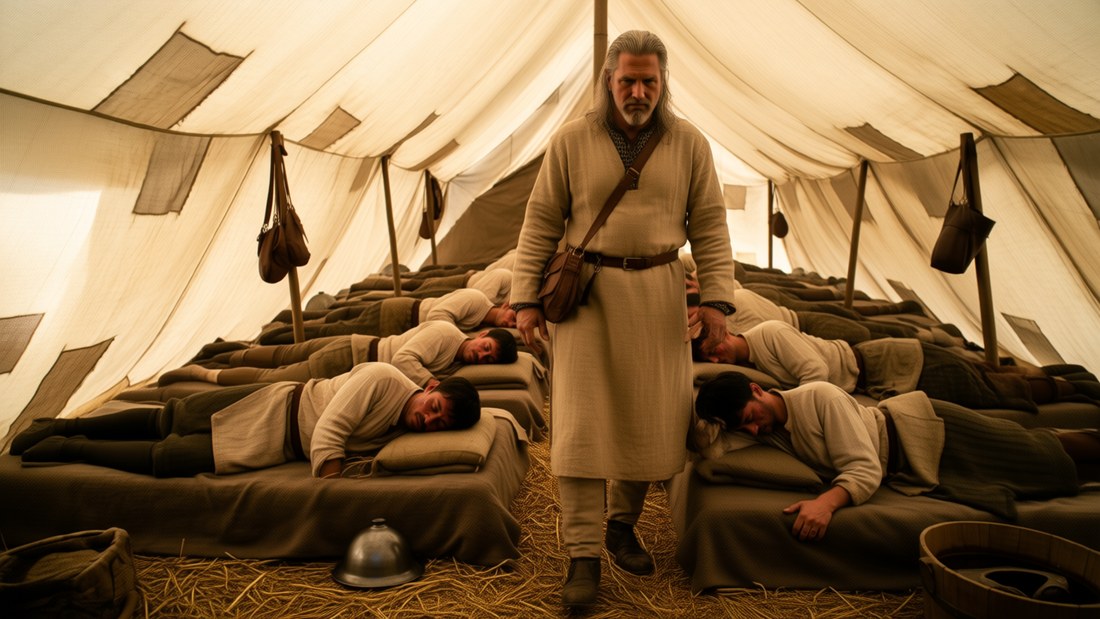 Break und Strophe 3 &ndash; Papst, Syrien, Rom, Poitiers, Kreuzzug &middot; Das Fieberlager