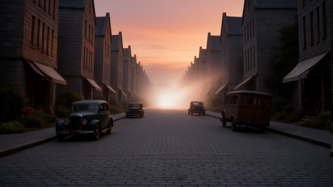 T051 — Die Allee im Abendlicht