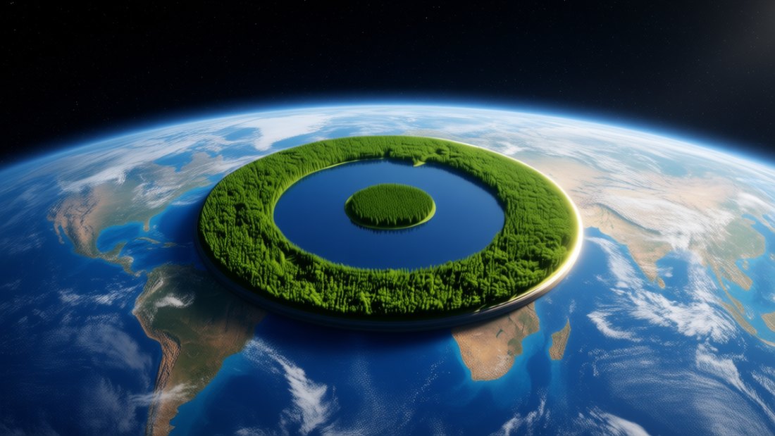 S010 &mdash; Vers 1 &middot; eine flache Welt zielt auf die Erde