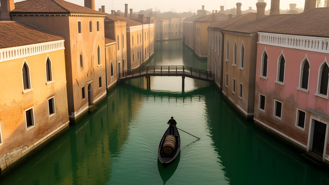 K032 &mdash; Strophe 3 &ndash; Lagune, Doge, Karawane: &bdquo;The trail goes cold, we sail into the lagoon&ldquo;