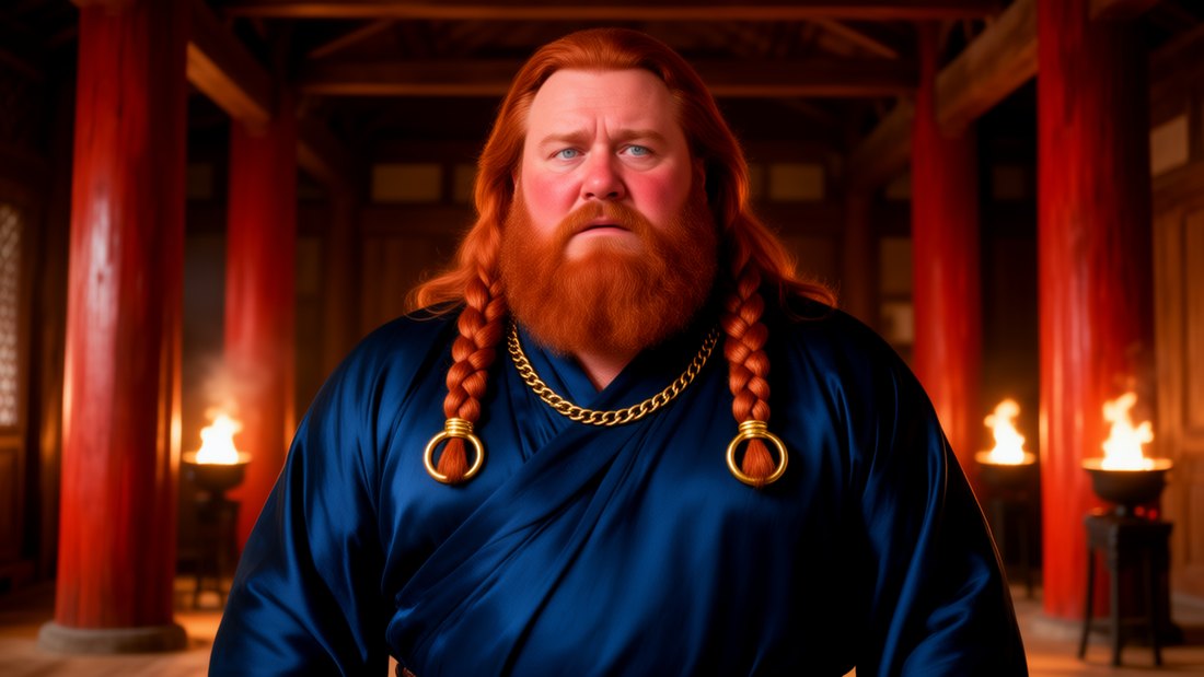 K028 &mdash; Strophe 2 &ndash; Reiter, Heerf&uuml;hrer, Sultan: &bdquo;Far in the east, two red-haired strangers&ldquo;