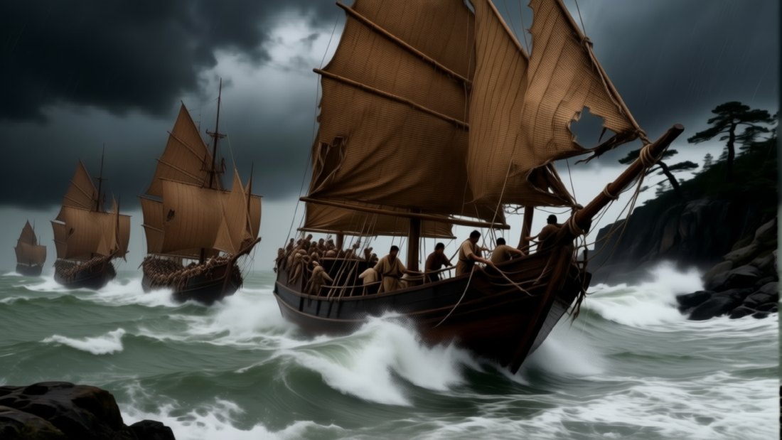 K072 &mdash; Strophe 5 &ndash; f&uuml;nf Jahre, G&ouml;ttersturm, Salz, Marco Polo: &bdquo;And the sky sends a storm&ldquo;