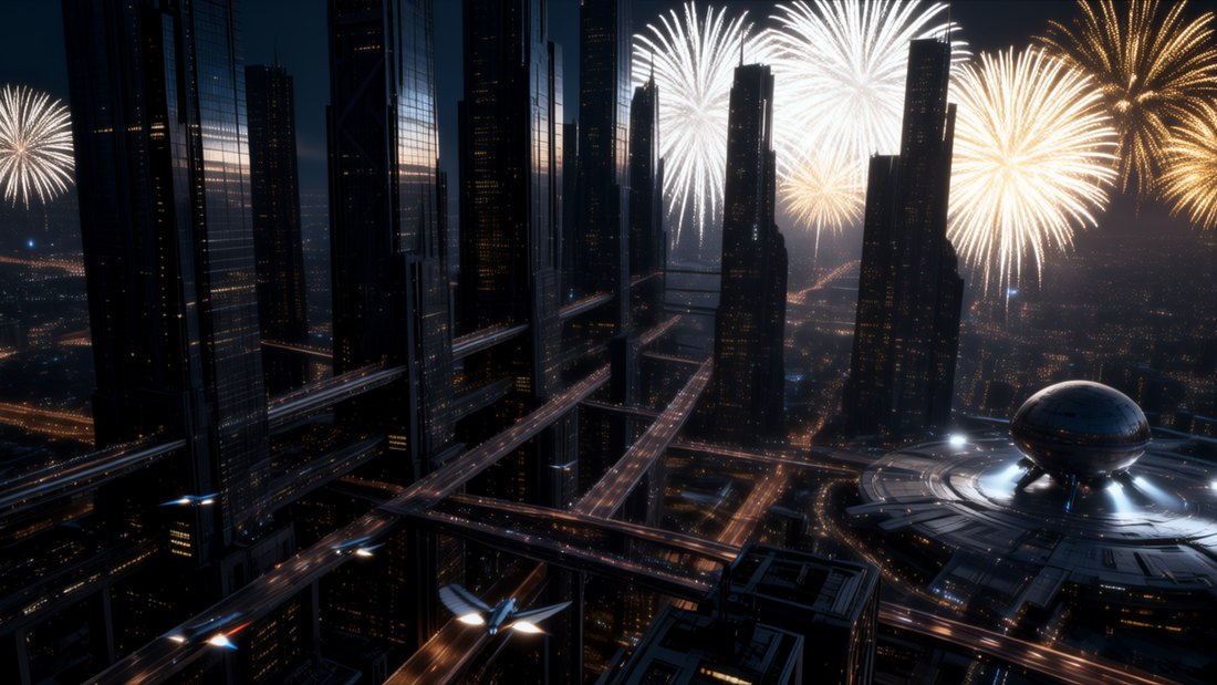 T072 &mdash; Feuerwerk &uuml;ber der Riesenstadt